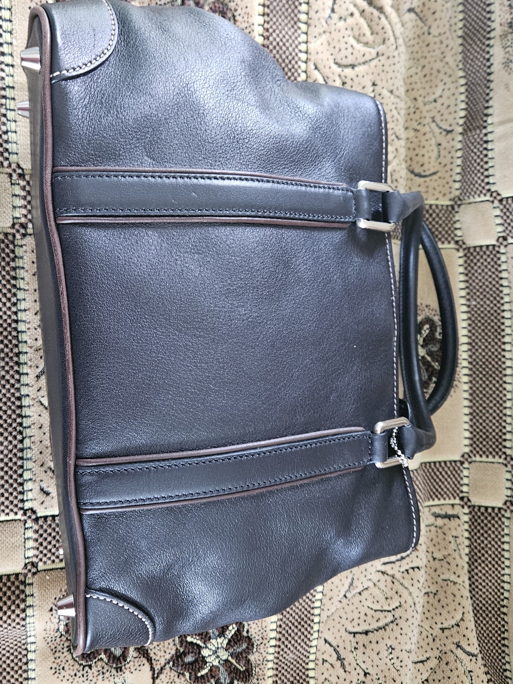 Coach Black Leather Tote Bag - Picture 3 of 9